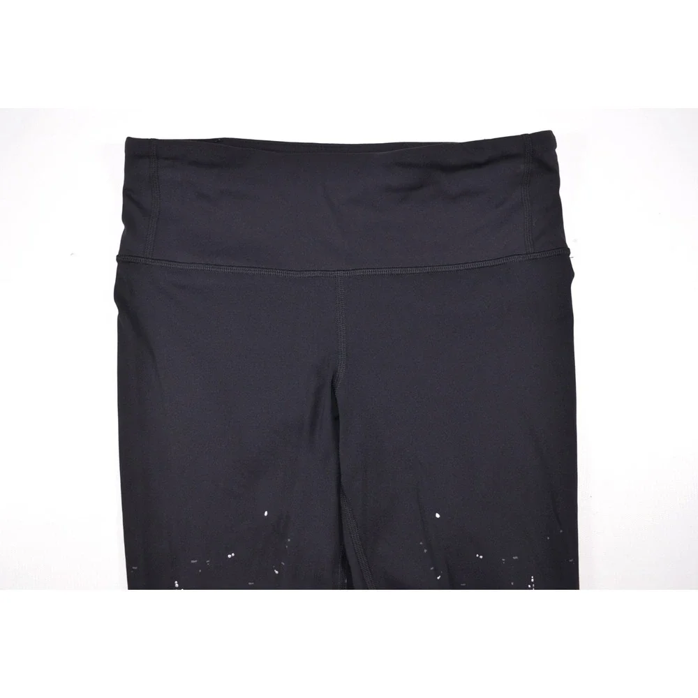 Lululemon Leggings Women's Size‎ 6 Black w/ Silver Flakes  Inseam 27.5